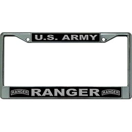 U.S. Army Ranger in Gray Chrome License Plate Frame