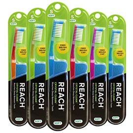 Reach Crystal Clean Cepillo de dientes cerdas suaves, 1 unidad (paquete de 6)