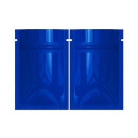Double-Sided Glossy Blue Resealable Zipper Seal Lock Packaging Flat Smell Proof Bags for Small Business, Home Use, Food Packaging, Beauty Storage Bags (100, 2.95 inch x 3.94 inch)