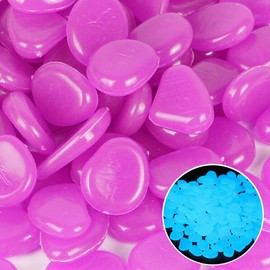 ETOPARS 200Pcs Purple Glow in The Dark Pebbles Rock Luminous Cobblestones Glowing Pebbles Stones for Garden Walkway Aquarium Fish Tank Patio Lawn Decoration