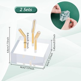 nbeads 2 Sets Gold Metal Arm Display Stand, Crystal Rock Display Stand Easel with Acrylic Base for Crystal Ball Eggs Mineral Geodes Rock 4 x 4 x 4.4 cm