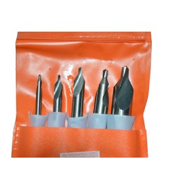 5 Piece Industrial Tools HSS M2 Center Drill & Countersink Set 60 Degree Included Angle - Pouch Packed