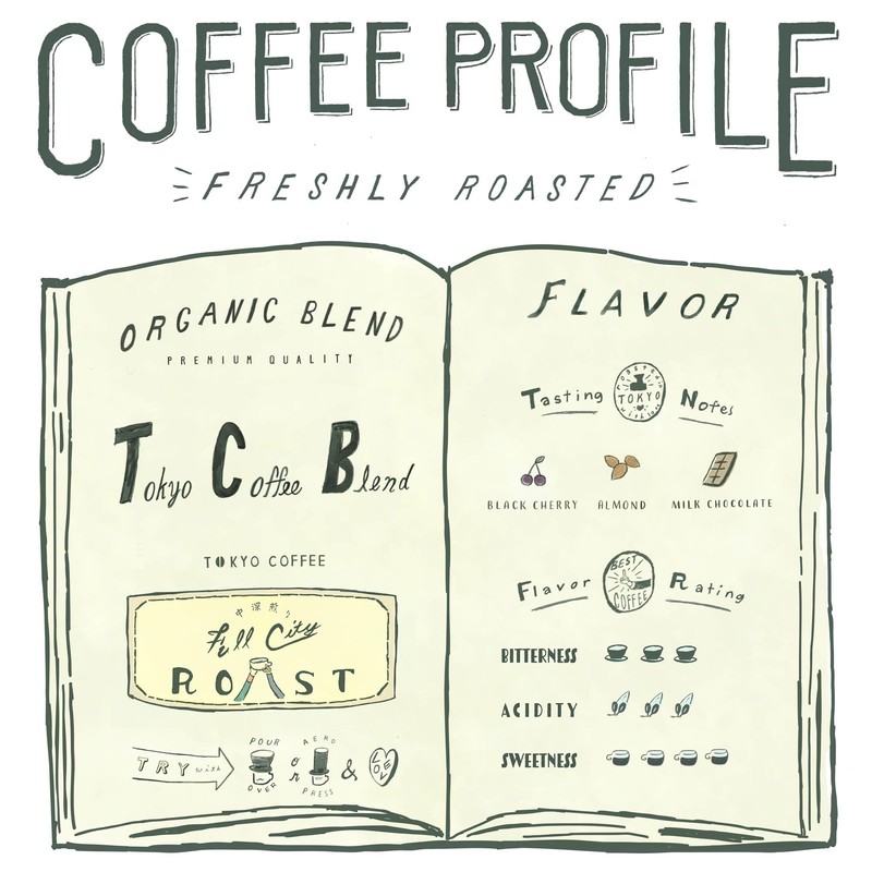 TOKYO COFFEE Organic Blend, Medium Roast Whole Bean Coffee from