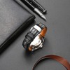 Moran Genuine Leather Watch Band, Quick Release, Polished, Deployment Buckle,