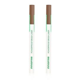 Innisfree 이니스프리 파워프루프 브러시 라이너 0.6g 2호 브라운 2개 Innisfree Powerproof Brush Liner 0.6g No. 2 Brown (2 Pieces)