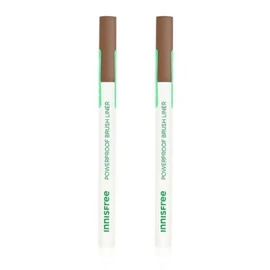 Innisfree 이니스프리 파워프루프 브러시 라이너 0.6g 2호 브라운 2개 Innisfree Powerproof Brush Liner 0.6g No. 2 Brown (2 Pieces)