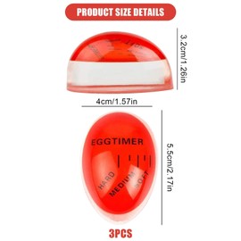 2Piece Durable Egg Timer, Colour Changing Boiled Egg Timer, Egg Timers for Boiling Eggs, Color Changing Indicator Soft Medium and Hard Boiled Eggs Heat Sensitive Safe Kitchen Tool Cooking Home Use Gif