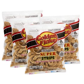Golden Flake Super Cracklin Strip w/Red Pepper Seasoning 3 oz (Pack of 4)