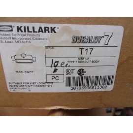 Hubbell Killark 1/2" 3 Way T 17 Form IMC Rigid Iron Conduit Body Tee Junction