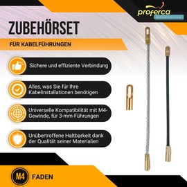 PROFERCA® Guide Tips Accessory Set Cable Guide Universal Thread M4 Guide Rails 3 mm 2 Flexible Heads 1 End Ring
