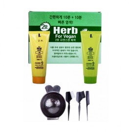 Herb For Vegan Color Cream No. 2 Natural Black (70g Each, Part 1 & 2), 6-Pack Dongsung