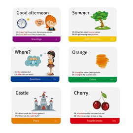 CARDDIA German Vocabulary Flashcards for Beginners (with Vivid Pictures and Example Sentences)