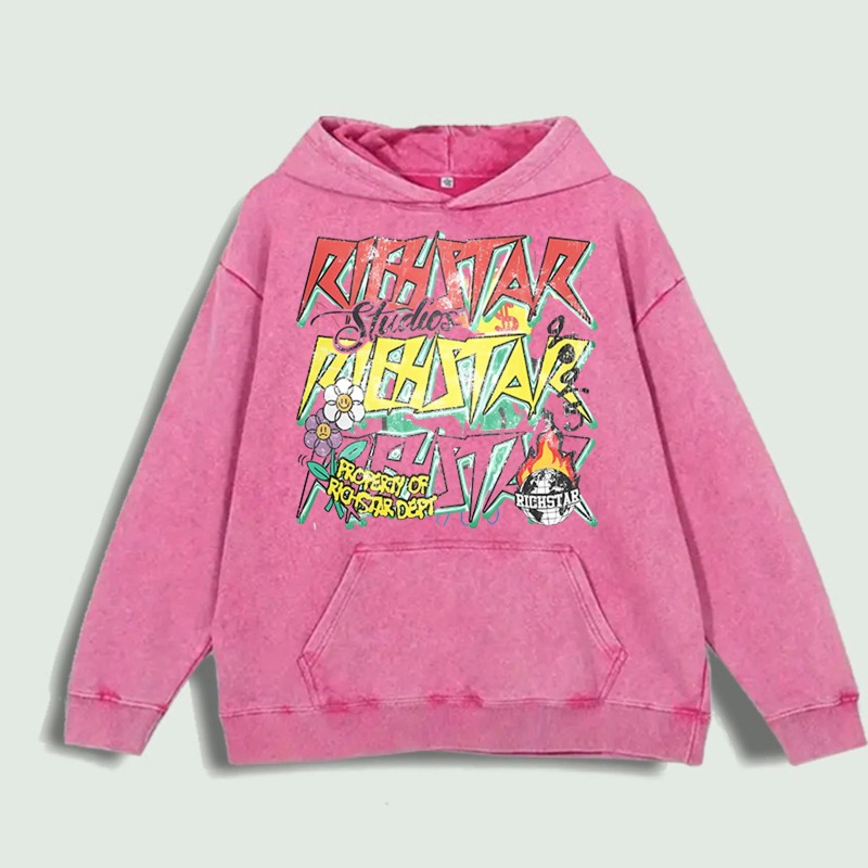 Richstar Graffiti Graphic Hoodie 100% Cotton US Warehouse 6 ColorsColor: