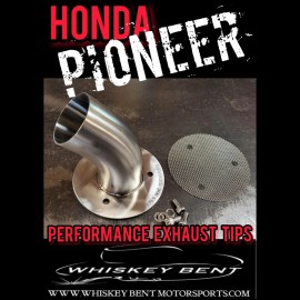 WHISKEYBENTMOTORSPORTS.COM HONDA PIONEER 1000 UTV PERFORMANCE 45° BEND EXHAUST TIP 2017-2021 USA MADE