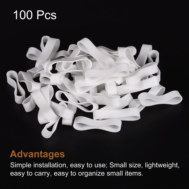 MECCANIXITY Silicone Rubber Bands Rings 100Pcs Non-slip 25mm Dia 1mm