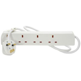 Mercury UK 4 Gang Extension Lead White 1.0m