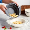 Mud Pie Pasta Bowl and Silicone Strainer Set, Off-White, 3"