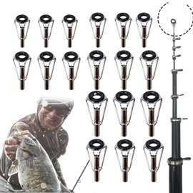 Mirhua Top Guide, Rod Tip Guide, Inner Diameter: 0.06 inch (1.6 mm), 0.07 inch (1.8 mm), 0.1 inch (2.0 mm), 0.1 inch (2.4 mm), 2.8 mm, 3.0 mm, 6 Sizes, Lightweight, Stainless Steel, Fishing Rod Tip