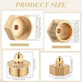 JaGely 8 Pcs Brass Gold Garden Hose Adapter Include 4 Pcs 3/4 Inch Male Hose Adapter to 1/4 Inch Irrigation Tubing 4 Pcs 3/4 Inch Female GHT to 1/4 Inch Irrigation Tubing with 16 Washers for Garden