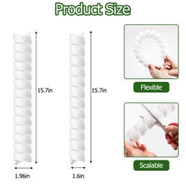 Fasmov 10 Pack Tree Trunk Protector, 2 Size Plastic Spiral Tree Guard Tree Trunk Protector Wrap Tree Bark Protector to Protect Bark, Tree Seedlings Tubes, Saplings Plants from Rodents Rabbit Mowers