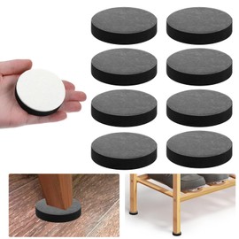YBEATY 8 Pcs Self Adhesive Furniture Risers Non Slip Round Table Bed Couch Chair Sofa Risers Adds Lift Heavy Duty Height Gard Felt Floor Pad Grippers Protectors (Black)