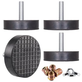 M8 - Pies niveladores de goma ajustables resistentes, base de 2 pulgadas de diámetro para mesa, silla, gabinete y sofá (1600 libras, paquete de 4, neg