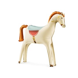 XXL Folienballon Pferd sebststehend Ballon Pony Geburtstag Mädchen Junge Geschenk Kinder Deko Reiterhof Bauernhof creme Isabelle ca. 70cm