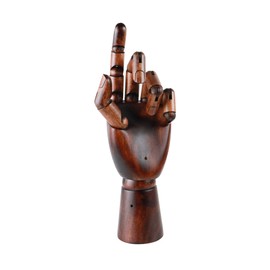 Woman Display Wooden Hand Mannequin for Nail, Female Ancient Dark Red Manikin Left Hand for Jewelry Sunglasses Holder,26cm, Left Hand