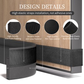 JUJIBL Door Draft Stopper for Bottom of Door, Under Door Gap Filler Hook & Loop Strip Easy to Install Stripping Door Seal, Light and Dust Blocking for Front Door, Living Room, Bedroom，32inch Black