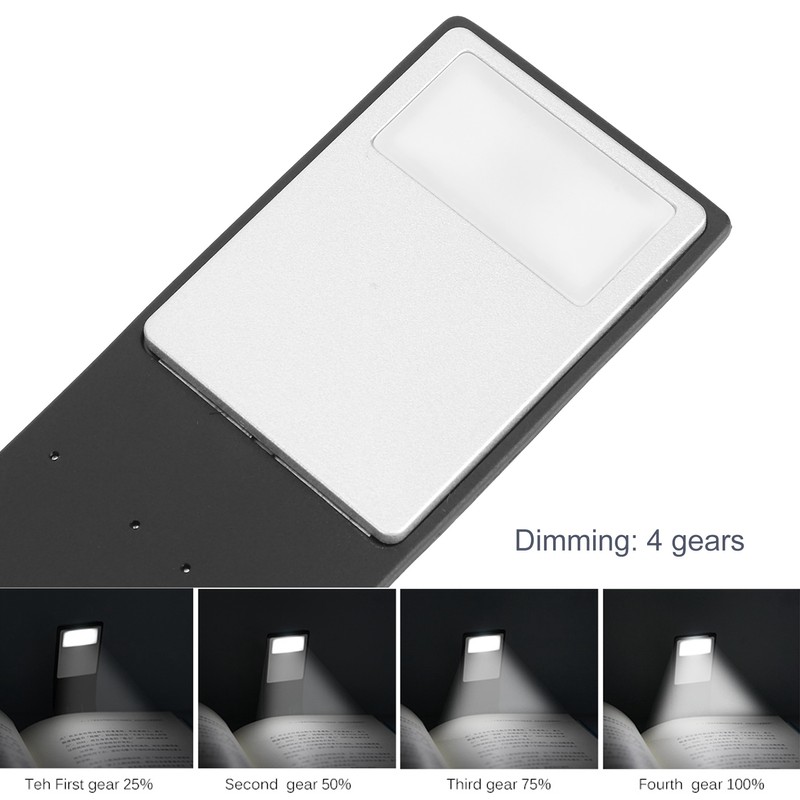 Portable Dimmable LED Reading Book Light Flexible Clip Lamp USB