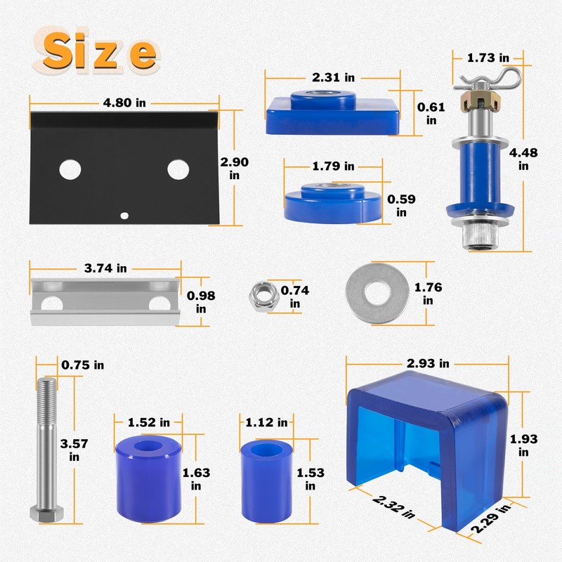 Compatible with Peterbilt Hood Roller Bushings Kit, Peterbilt 379 377