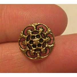 Unbranded 8 Flat Top Pierced Gold Tone Metal Shank Buttons 1/2" 12.7mm 9683