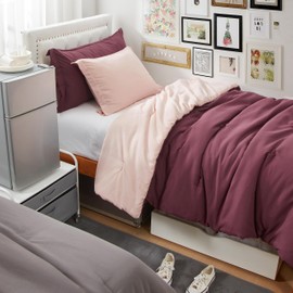 Dorm Haul® Cozy College Comforter Set - Twin XL Bedding - Windsor Wine/Pale Dogwood