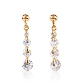 Namana Dainty Earrings for Women and Girls with Cubic Zirconia Stones Small Drop Earrings for Women in Gold, Silver or Rose Gold High Quality Fashion Jewelry for Women, Brass