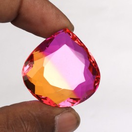 REAL-GEMS Oval Ct Multi Color Ametrine Pear Shaped Gemstone
