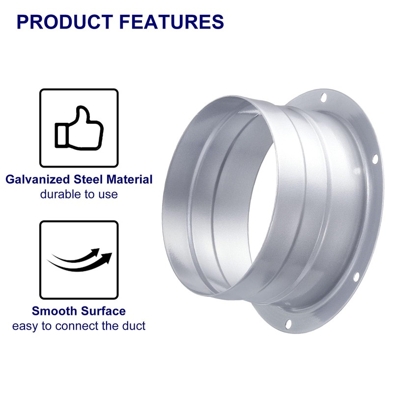 PATIKIL Duct Connector Flange, 4 Inch, 4 Pack Straight Pipe