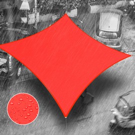 Royal Shade 8' x 16' Red Square Waterproof Sun Shade Sail Order to Make Canopy Awning, UPF50+ 98% UV Blockage Water Resistant, Outdoor Backyard Patio Garden Carport (We Customize)