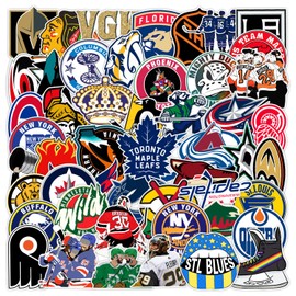 50PCS Ball Waterproof Mixed Sticker Pack Stickers Vinyl Stickers Pack Decals for Water Bottle, Laptop, Phone, Luggage, Skateboard Stickers, Gift for Teens Girls Kids (Ice Hockey)