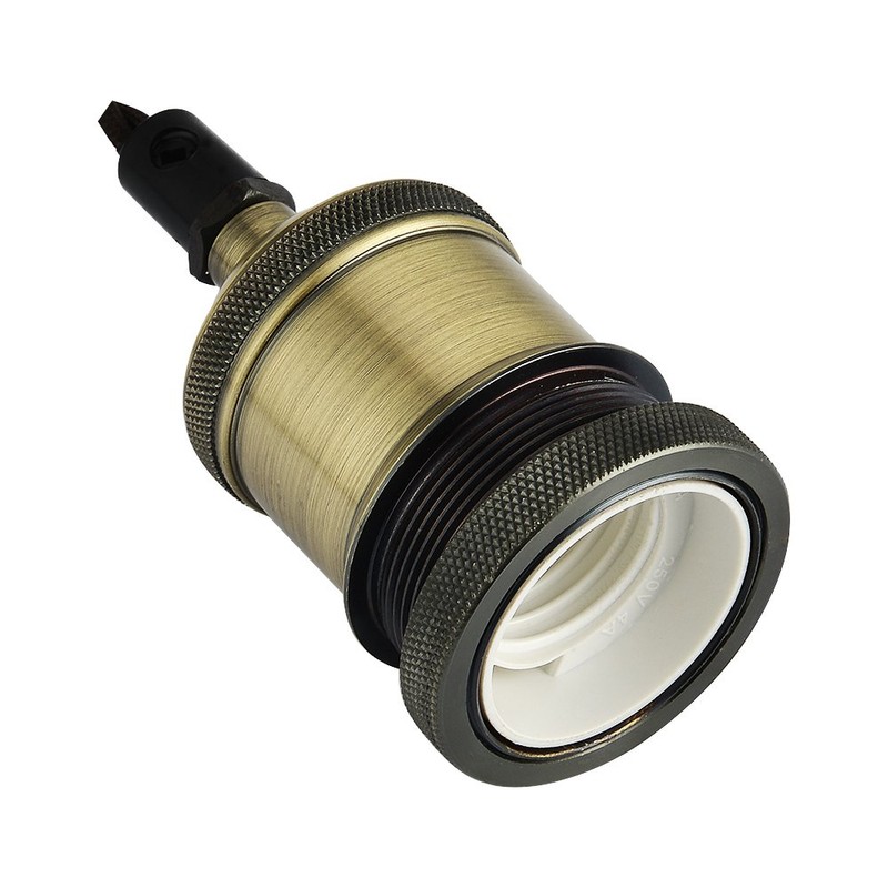 COZZY Vintage Ceiling Pendant Light Fitting, Brown Twisted Braided Flex,E27