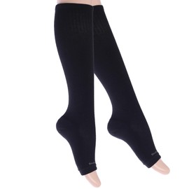 SocksLane Toeless Cotton Compression Socks for Women & Men. 15-20 mmHg Knee-High Support - 1 pair