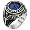 Anillo de lujo de plata de ley 925 maciza, piedra