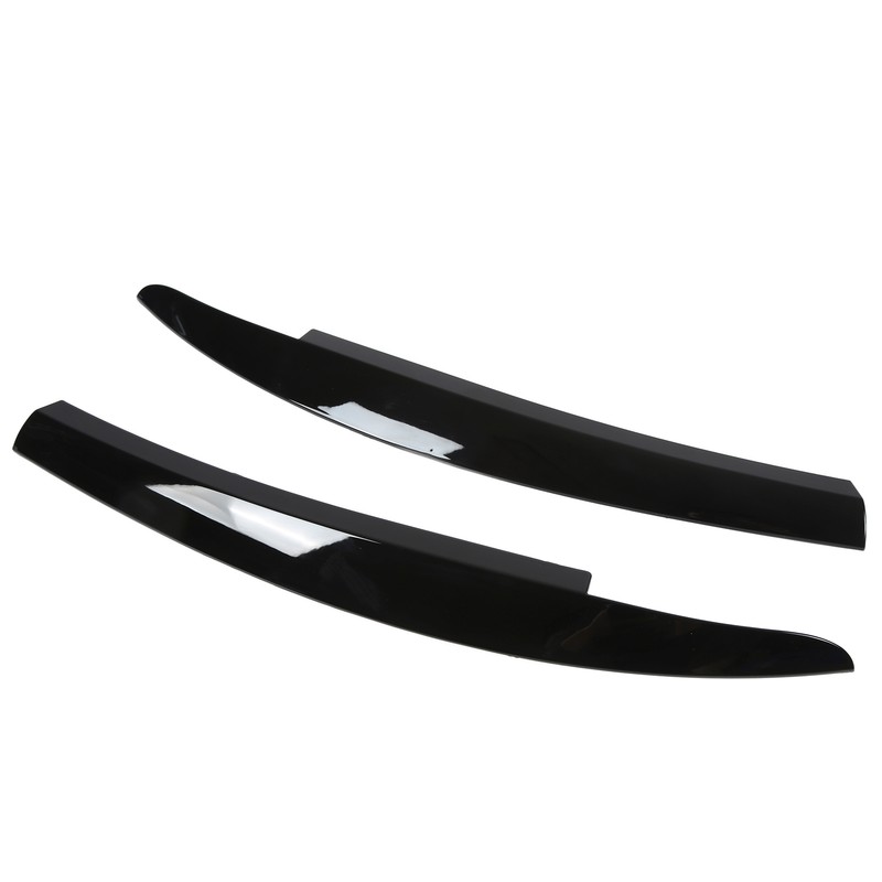2Pcs/Set Front Headlight Eyebrow Eyelid Strips Cover Trim Glossy Black