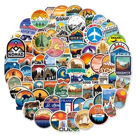 Stickers Pack of 100 Travel Landmark Stickers Pack for Water Bottle, Laptop, Guitar, Skateboard, Car, Bike, Motorcycle, Suitcase, Luggage for Adults, Teenagers, Landmarks