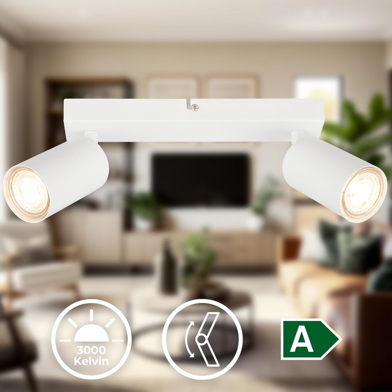 B.K.Licht - EEK A LED Ceiling Light Swivelling 3000 K