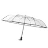 Clear Automatic Foldable Umbrella 8 Ribs 3 Folding Black Edging