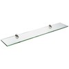 Spancraft Glass P-6x18-Brushed Steel Peacock Glass Shelf, Brushed Steel, 6"