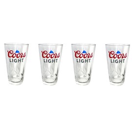 Coors Light Signature 3D Pint Glasses - Set of 4