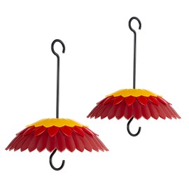 Bird Feeder Rain Guard Cover Dome Skaithee 8" Bird Feeder Baffle for Outside Hummingbird Shade Umbrella with Ant Guard Shepherd Hook, Red Color Attracts Birds & Anti Sun/Rain/Snow (2 Pcs)
