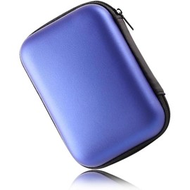 Hard Drive Carrying Case Storage Organizer Bag Multi-Purpose Universal Carry Pouch Compatible with  WD Elements , 2.5'' EVA Shockproof Travel Case (Black) - Color: Blue