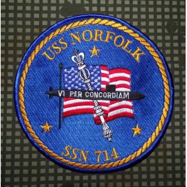 US Navy USS Norfolk SSN 714 Submarine Embroidered Full Color 6" Patch